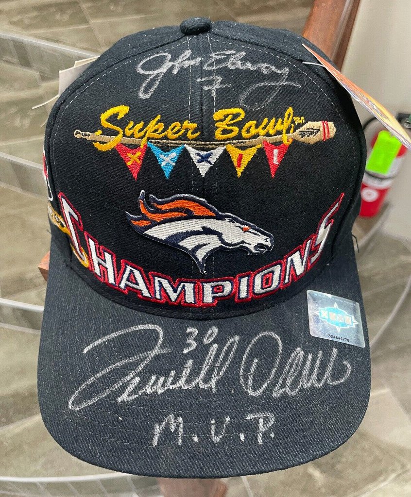 Signed John Elway / Terrell Davis Denver Broncos Super Bowl XXXII 32  Champions Hat - Buy & Sell Gold & Silver Wisely in Denver, CO
