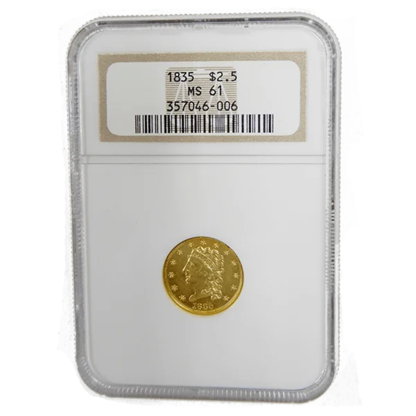 1835 $2.5 Gold Classic Head Type NGC MS 61