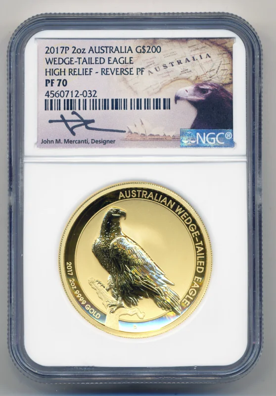 2017-P 2 oz Gold Australian Wedge Tailed Eagle NGC PF70