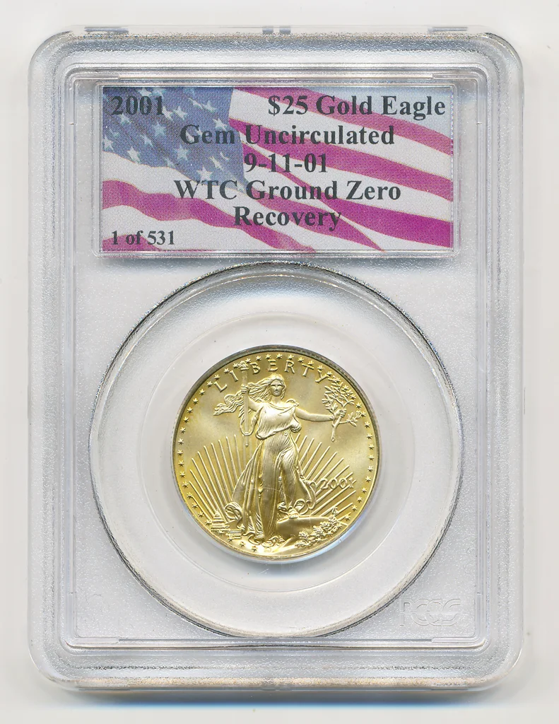 2001 1/2 ounce $25 Gold American Eagle 9/11 WTC Ground Zero