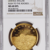 1959 Co Hk-544 Sc$1 Uniface Dollar Rush To The Rockies NGC MS 68 DPL
