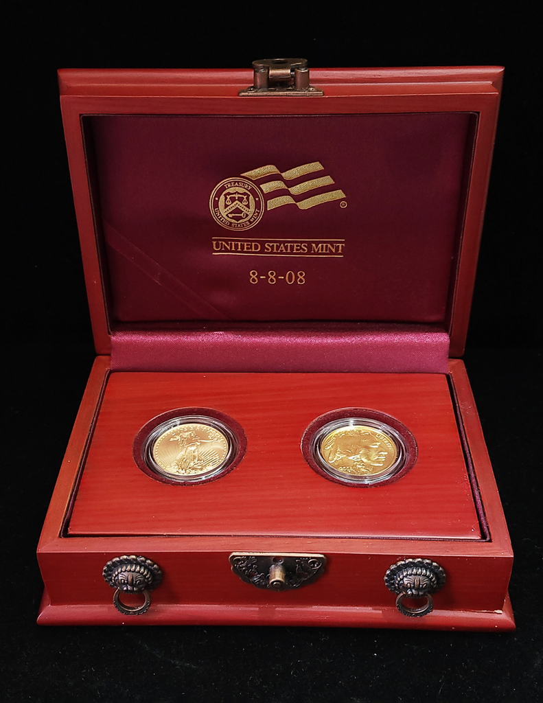 8-8-2008 2-Coin Gold Double Prosperity Set (w/Box & COA) - Buy
