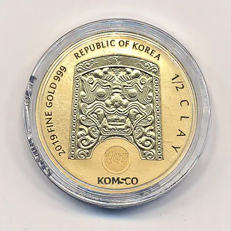 2019 1/2 Oz Clay Gold Coin republic Of Korea Zi Sin Scrofa - Buy