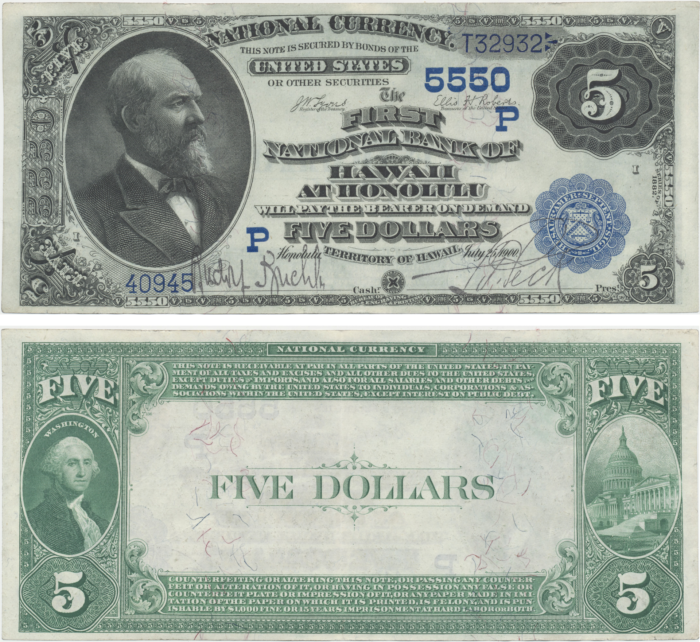 1882 5 First National Bank of Hawaii at Honolulu Buy Sell