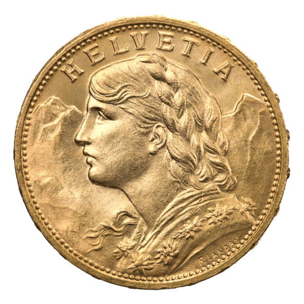 Swiss Gold Franc Obverse
