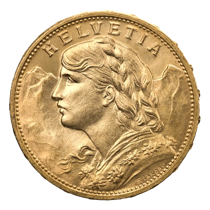 Swiss Gold Franc Obverse